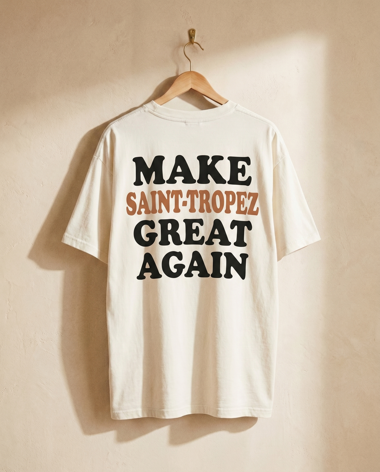 Make Saint-Tropez Great Again blanc - dos sur cintre