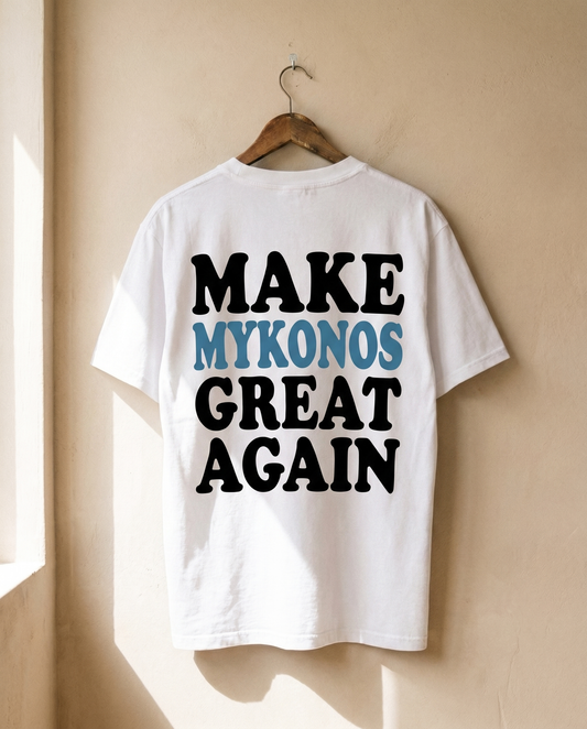 Make Mykonos Great Again blanc - dos sur cintre