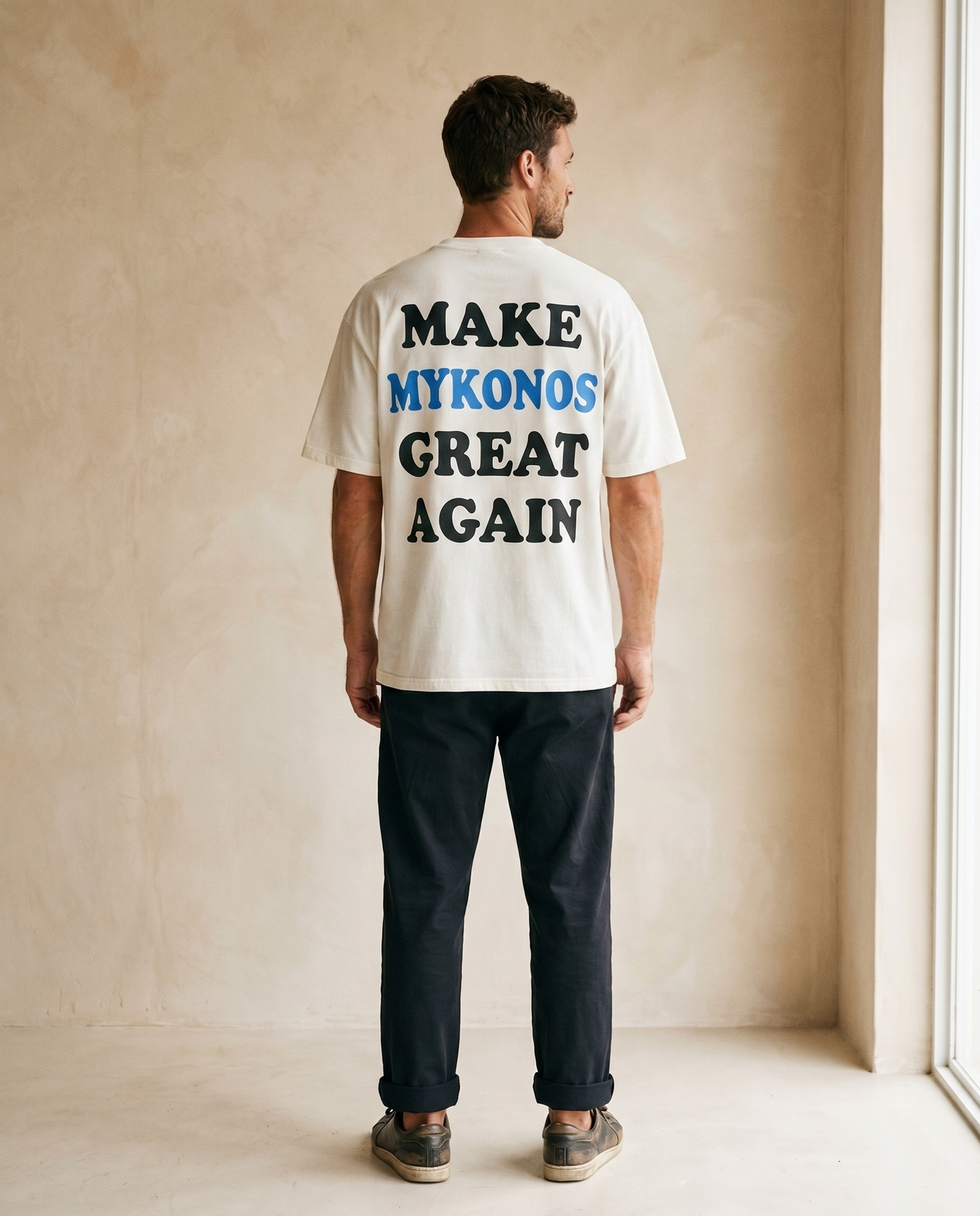 Make Mykonos Great Again blanc - dos porté