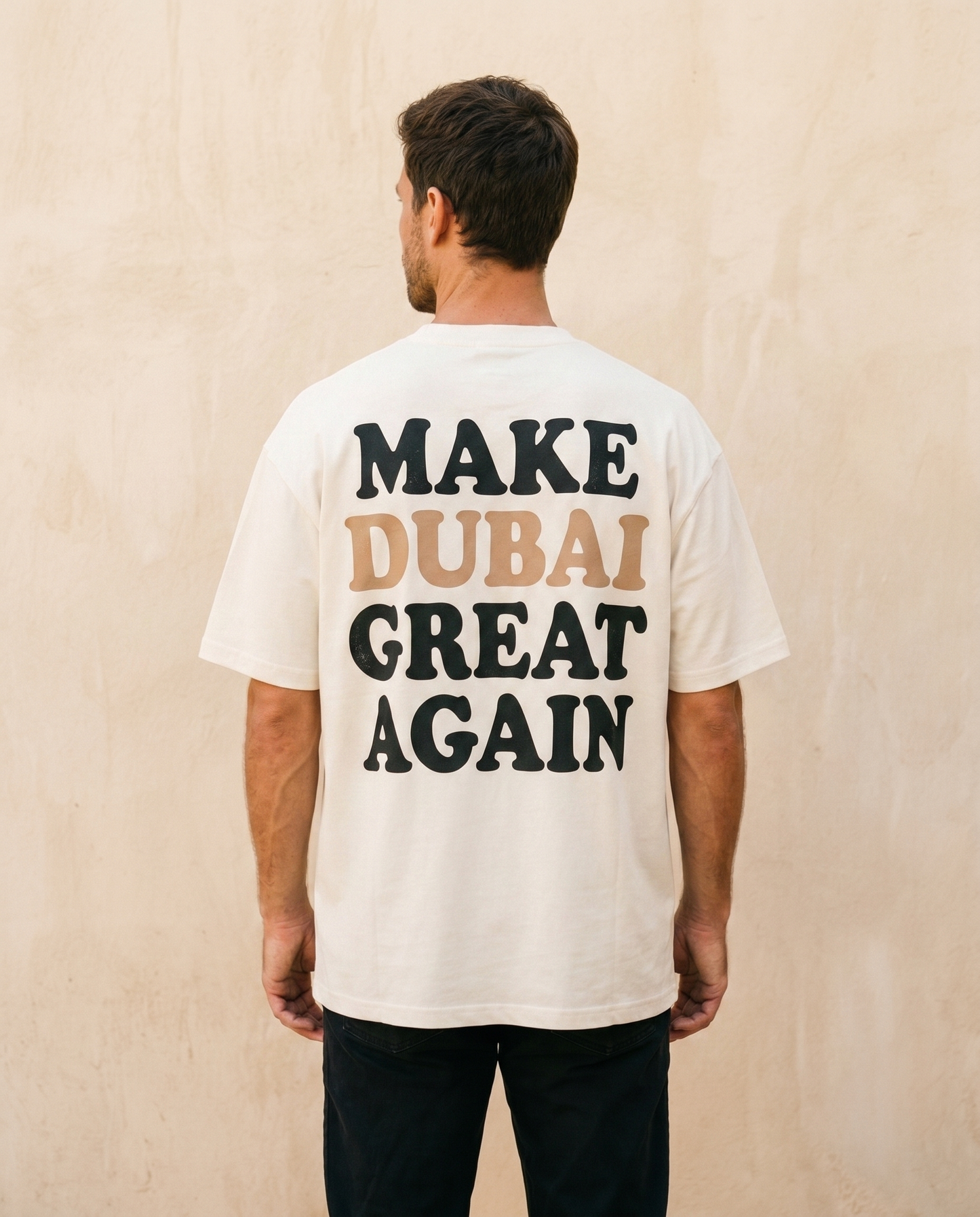 Make Dubai Great Again blanc - dos porté