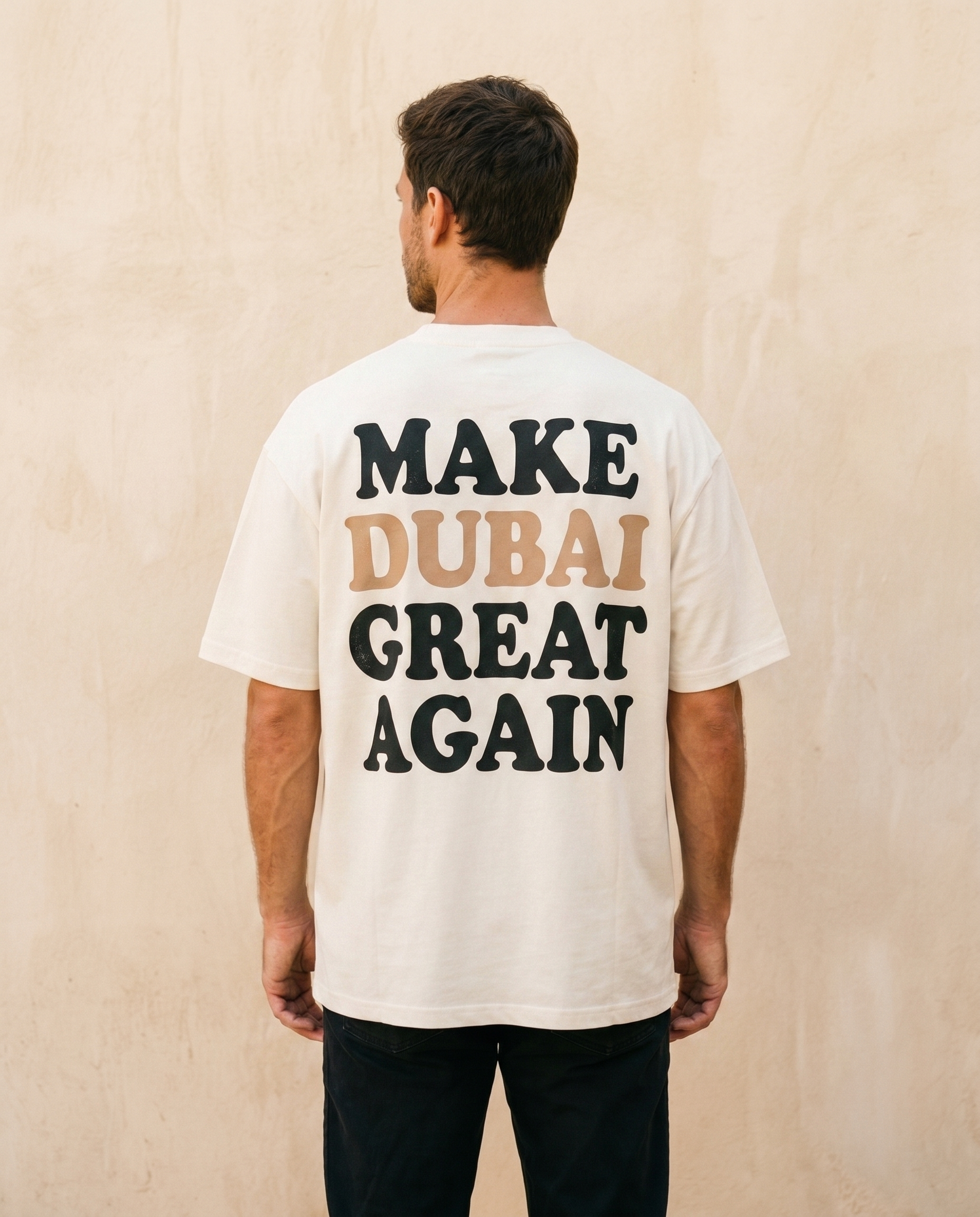 Make Dubai Great Again blanc - dos porté
